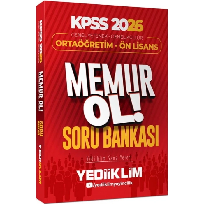 2026 KPSS Ortaöğretim Önlisans Memurol Soru-Yediiklim Yayınları