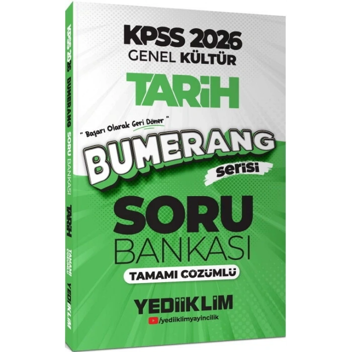2026 KPSS Tarih Soru Bankası Bumerang-Yediiklim Yayınları