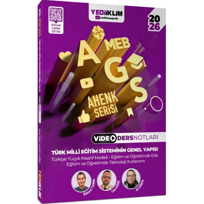 2026 MEB AGS Ahenk Serisi Türk Milli Eğitim Sisteminin Genel Yapısı Video Ders Notları- Yediiklim Yayınları