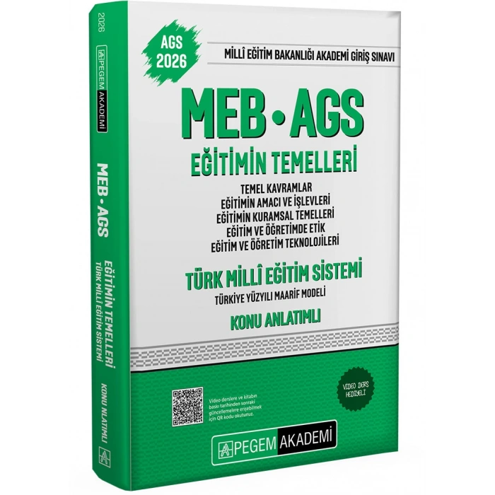 2026 MEB AGS Konu Anlatımlı Eğitimin Temelleri Türk Milli Eğitim Sistemi Temel-Pegem Yayınları
