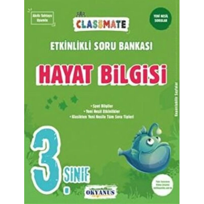 3.Sınıf Hayat Bilgisi Soru Clasmate - Okyanus Yayınları
