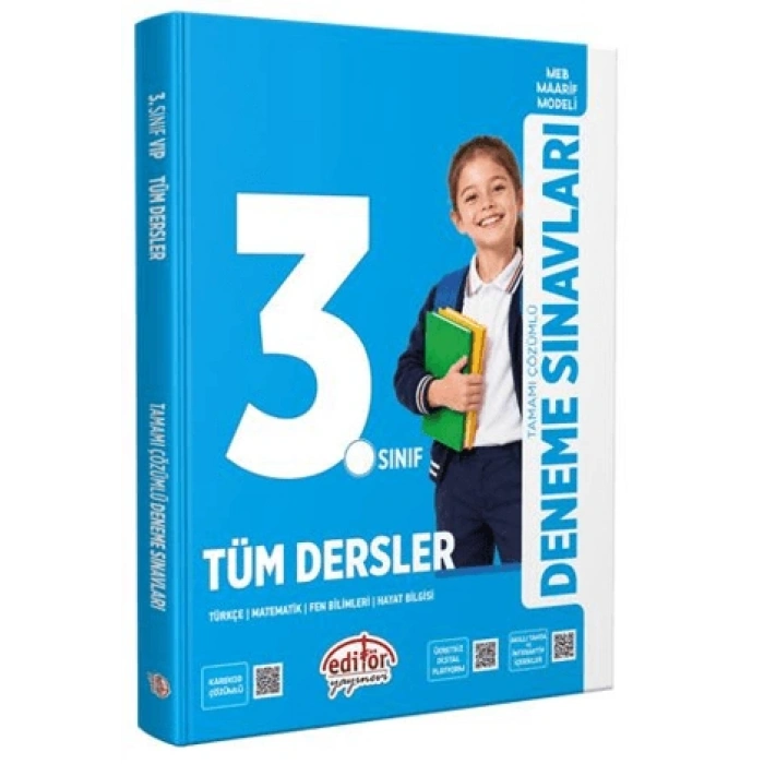 3.Sınıf Tüm Dersler Maarif Modeli Deneme Sınavları- Editör Yayınları