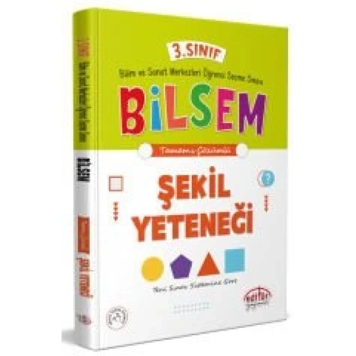 3.Sınıf Bilsem Şekil Yeteneği Tamamı Çözümlü - Editör Yayınları