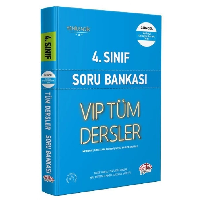 4.Sınıf Tüm Dersler Soru Bankası Mavi Kitap - Editör Yayınları