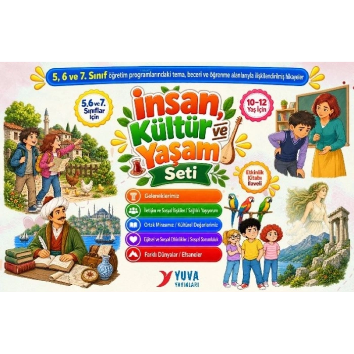 5-6-7. Sınıf İnsan Kültür Ve Yaşam Seti (5 Kitap)-Özgür Sinan-Yuva Yayınları