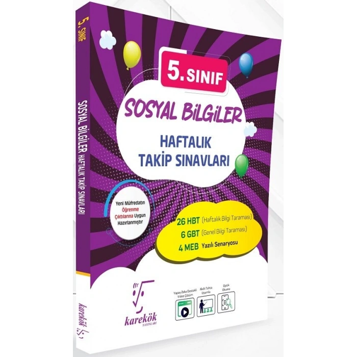 5.Sınıf Sosyal Bilgiler Haftalık Takip Sınavları - Karekök Yayınları