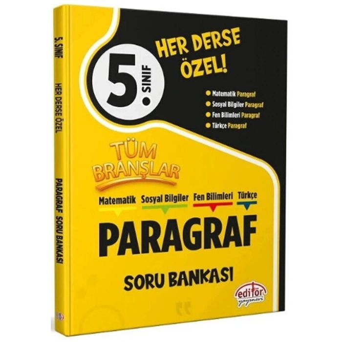 5.Sınıf Tüm Branşlar Paragraf Soru Bankası-Editör Yayınları