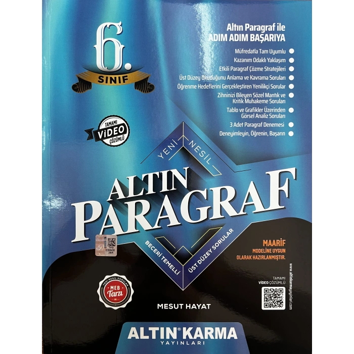 6.Sınıf Paragraf Soru Bankaı-Altın Karma Yayınları