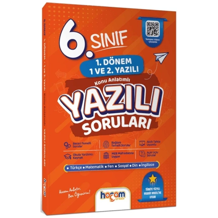 6. Sınıf Konu Anlatımlı Yazılı Soruları Tamamı Video Çözümlü-Hediye Planlama Kitapçığı- Hocam Anlatır