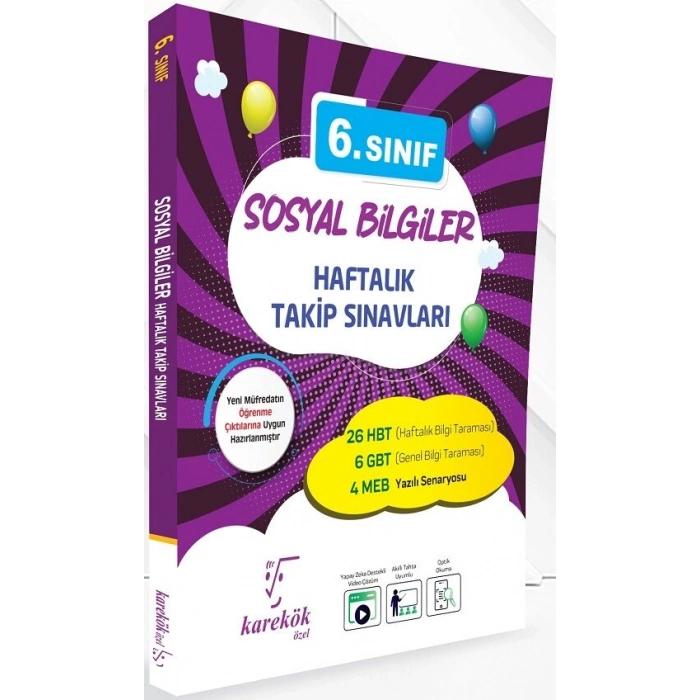 6.Sınıf Sosyal Bilgiler Haftalık Takip Sınavları - Karekök Yayınları