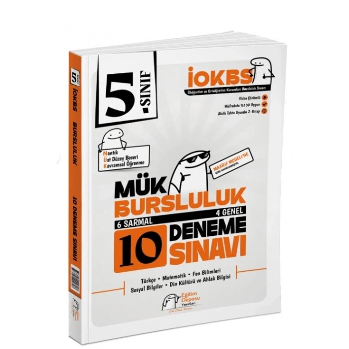 5.Sınıf MÜK Bursluluk 10 Deneme-Eğitim Deposu Yayınları