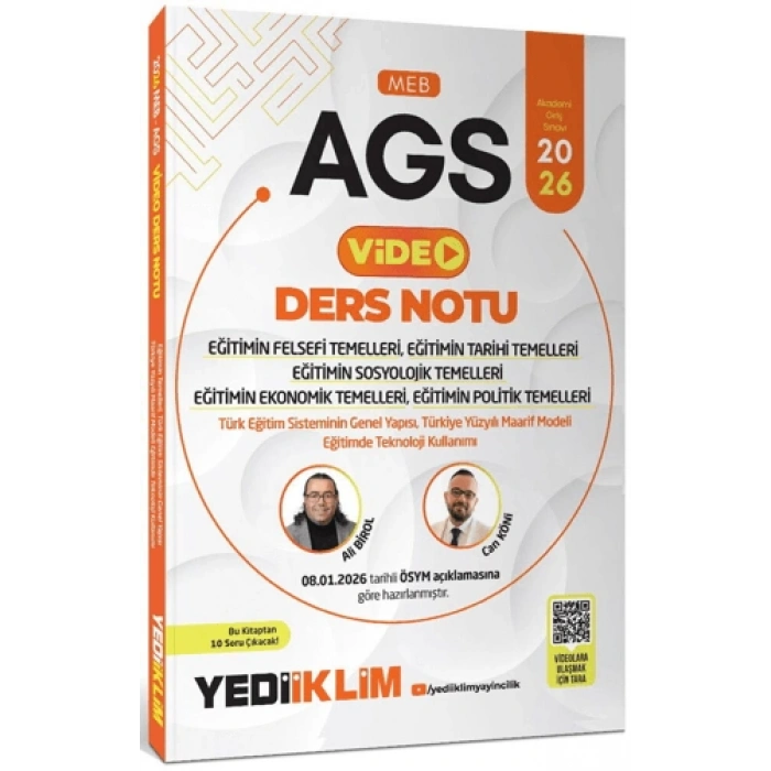 2026 MEB AGS Eğitim Bilimleri Eğitimin Felsefi Tarihi Sosyolojik Ekonomik Politik Temelleri Video Ders Notu-Yediiklim Yayınları
