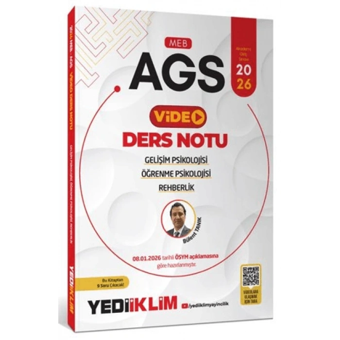 MEB-AGS Eğitim Bil.Gelişim Psik.Öğrenme Psik.ve Rehberlik Video Ders Notu- Yediiklim Yayınları