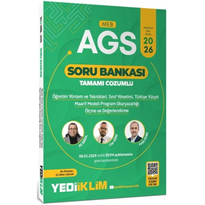 MEB- AGS Eğitim Bil.ÖYT Sınıf Maarif Modeli Program Okuryazarlığı Ölçme Soru Bankası-Yediiklim Yayınları