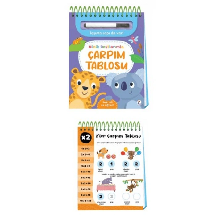 Minik Dostlarımla Çarpım Tablosu – Yaz, Sil ve Öğren-İndigo Çocuk