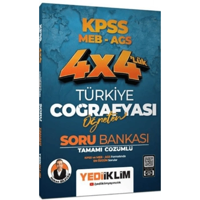 2026 MEB-AGS Coğrafya Çözümlü Soru Bankası 4*4-Yediiklim Yayınları