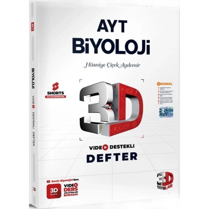 AYT Biyoloji Video Destekli Defter- 3D Yayınları
