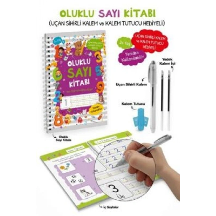 Oluklu Sayı Kitabı - Uçan Sihirli Kalem ve Kalem Tutucu Hediyeli-Bigkids Yayınları