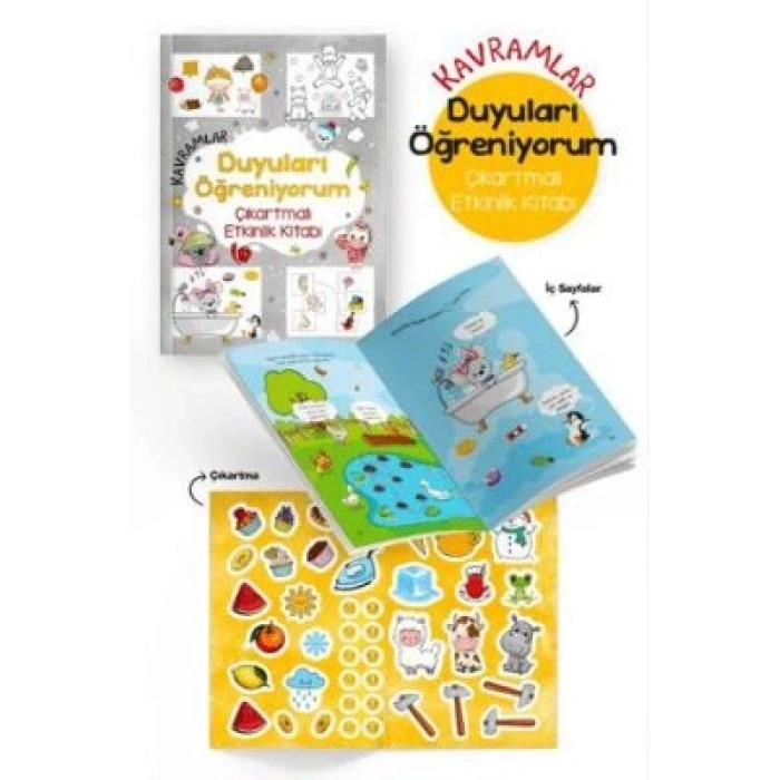 Kavramlar - Duyuları Öğreniyorum Çıkartmalı Etkinlik Kitabı-Bigkids Yayınları