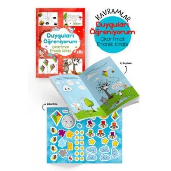 Kavramlar - Duyguları Öğreniyorum Çıkartmalı Etkinlik Kitabı-Bigkids Yayınları