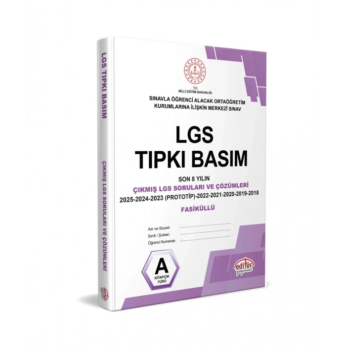 LGS Tıpkı basım Çıkmış Soru Ve Çözüm Fasikülleri 2018-2025-Editör Yayınları
