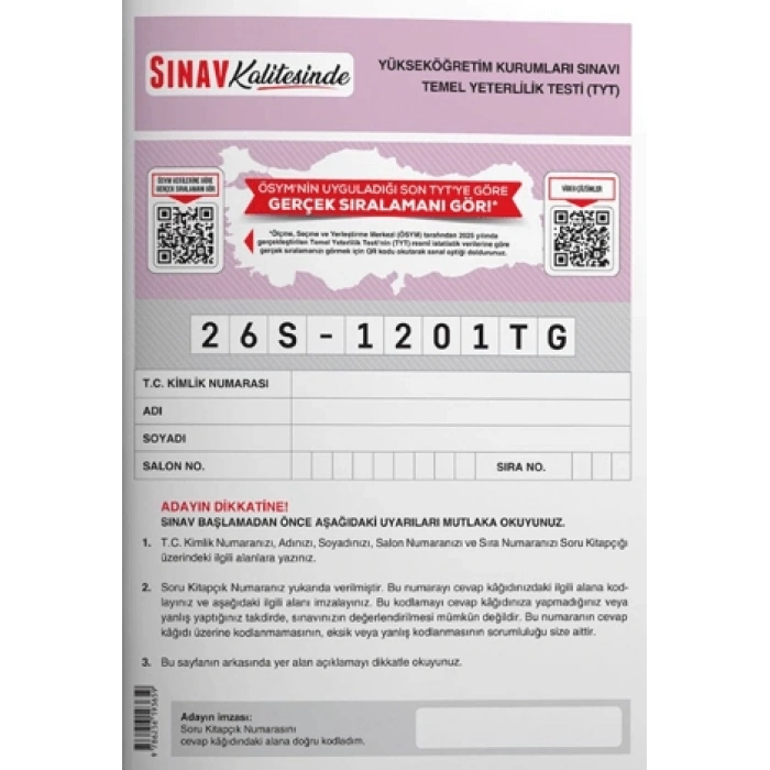Sınav Kalitesinde 2026 TG TYT Deneme Kitabı-Sınav Yayınları