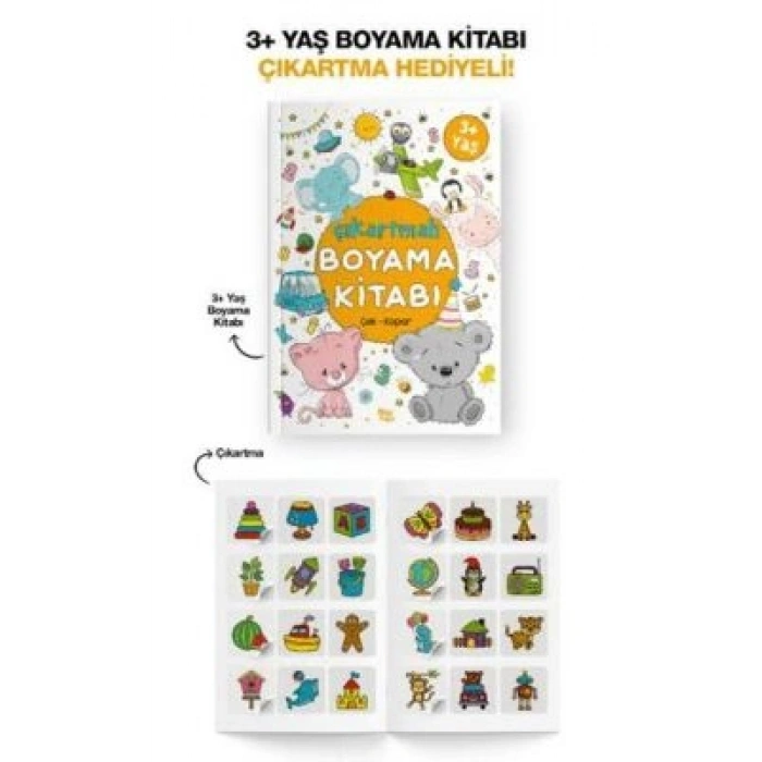 Çıkartmalı Boyama Kitabı Çek Kopar 3 Yaş+- BigKids