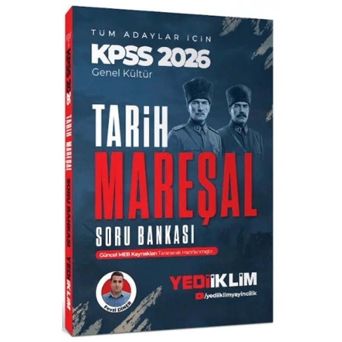 2026 KPSS Mareşal Genel Kültür Tarih Tüm Adaylar İçin Soru Bankası Yediiklim Yayınları