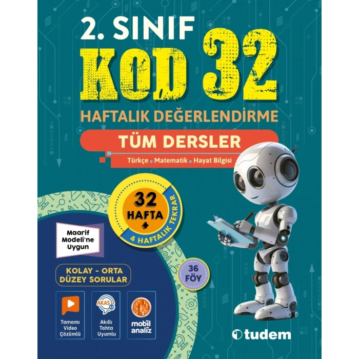 2. Sınıf Kod 32 Tüm Dersler Haftalık Değerlendirme-Tudem Yayınları