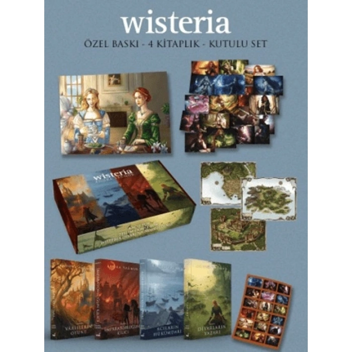 Wisteria Serisi Özel Kapak 4 Kitap Hediyeli Kutu-Adora Yağmur-İndigo Kitap