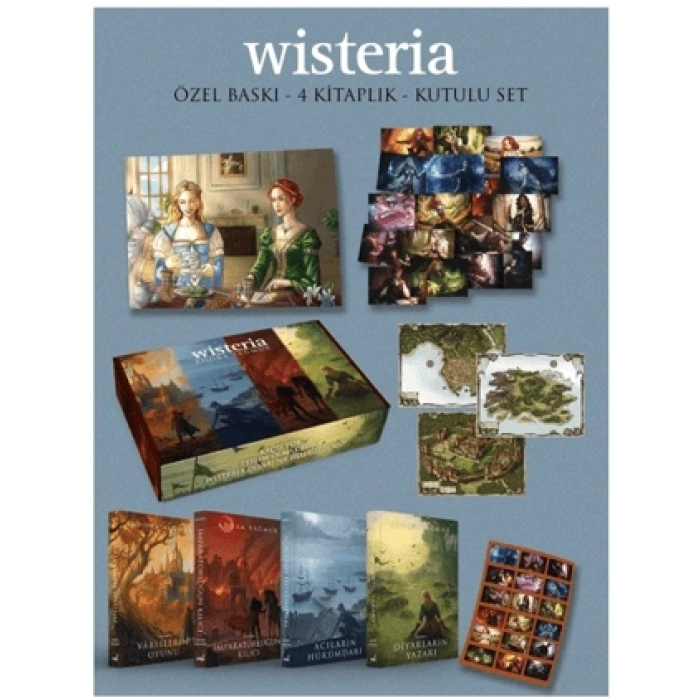 Wisteria Serisi Özel Kapak 4 Kitap Hediyeli Kutu-(Ciltli)Adora Yağmur-İndigo Kitap