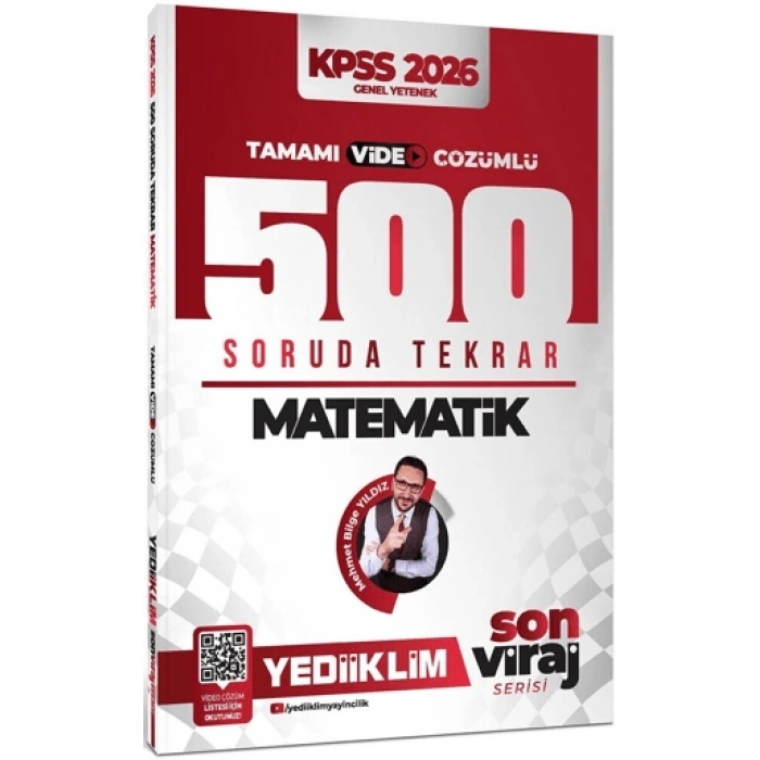 KPSS Son Viraj Serisi Matematik Tamamı Video Çözümlü 500 Soruda Genel Tekrar Kampı-Yediiklim Yayınları