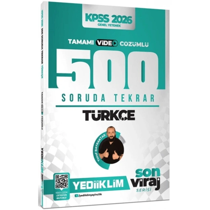 KPSS Son Viraj Serisi Türkçe Tamamı Video Çözümlü 500 Soruda Genel Tekrar Kampı-Yediiklim Yayınları