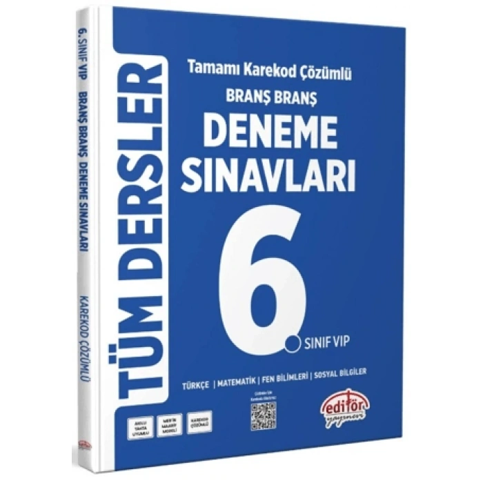 6.Sınıf Branş Branş Tüm Dersler Deneme - Editör Yayınları