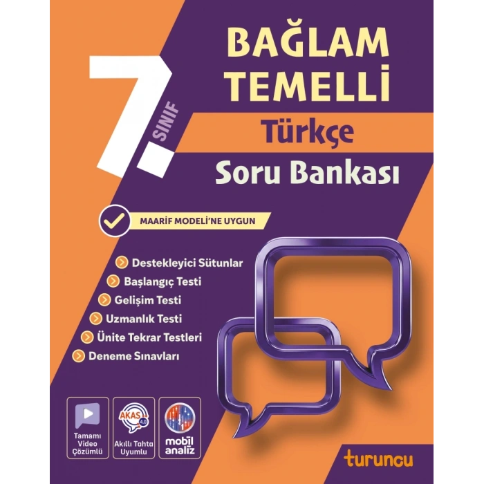 7.Sınıf Türkçe Soru Bankası Bağlam Temelli -Tudem Yayınları