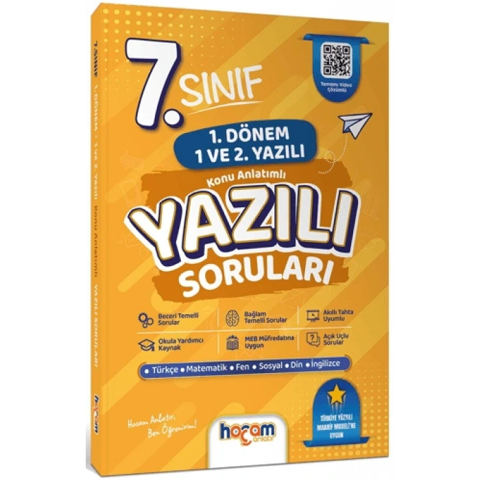 7. Sınıf Konu Anlatımlı Yazılı Soruları Tamamı Video Çözümlü-Hediye Planlama Kitapçığı- Hocam Anlatır