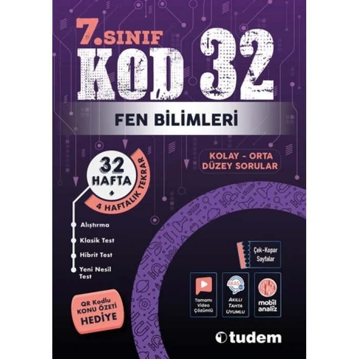 7.Sınıf Fen Bilimleri Kod 32 - Tudem Yayınları