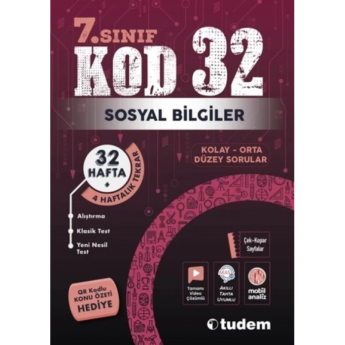 7.Sınıf Sosyal Bilgiler Kod 32 - Tudem Yayınları