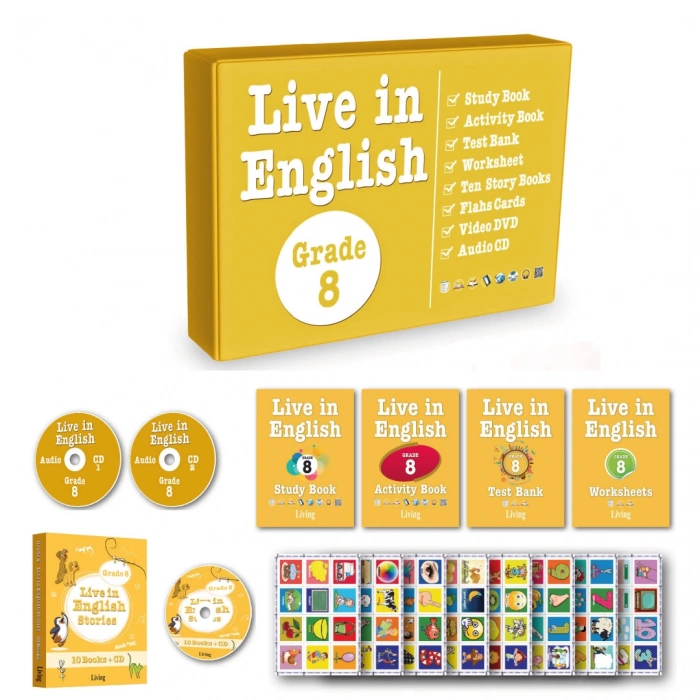 8. Sınıf İngilizce Öğrenme Seti Live in English-Living Publications