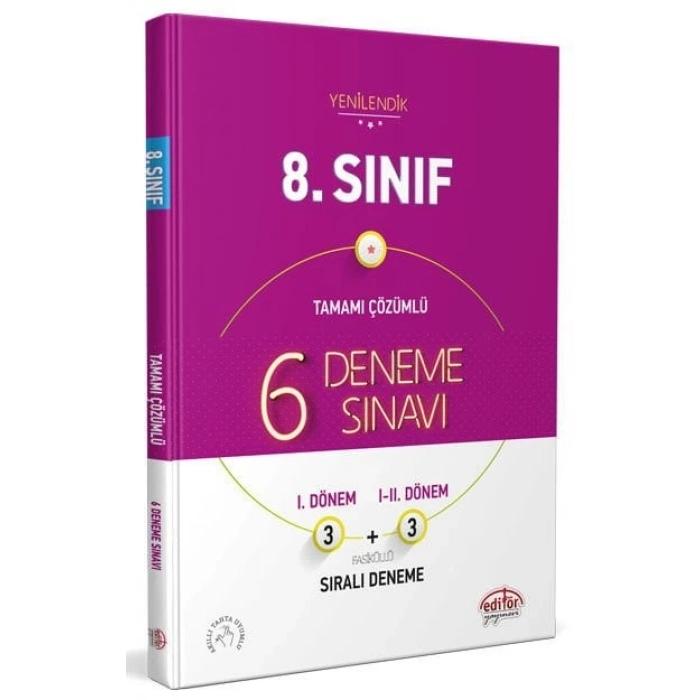 8.Sınıf Deneme Tamamı Çözümlü 6 lı-Editör Yayınları