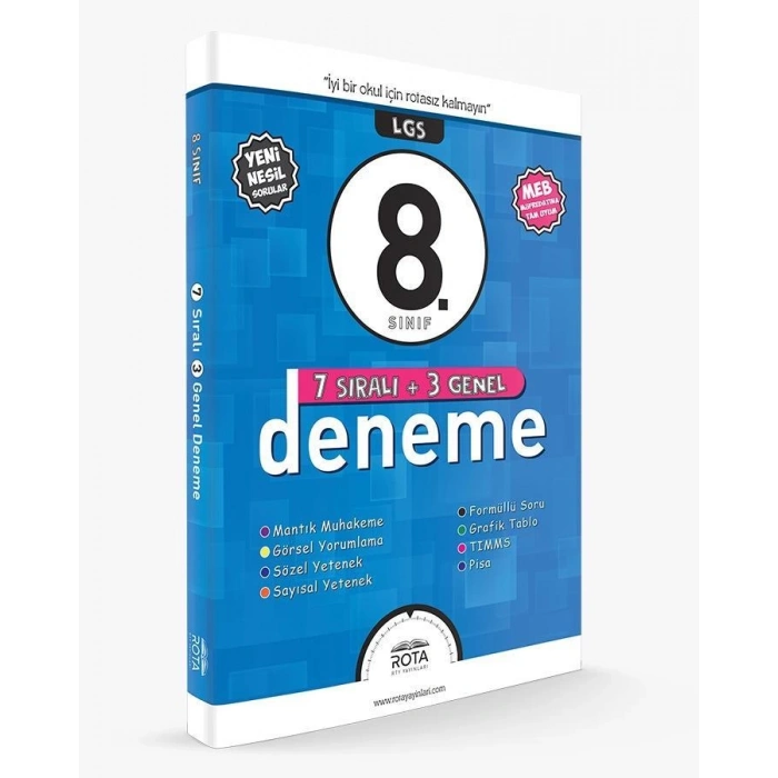8.Sınıf LGS Deneme Sınavı Sıralı 7+3 - RTY Rota Yayınları