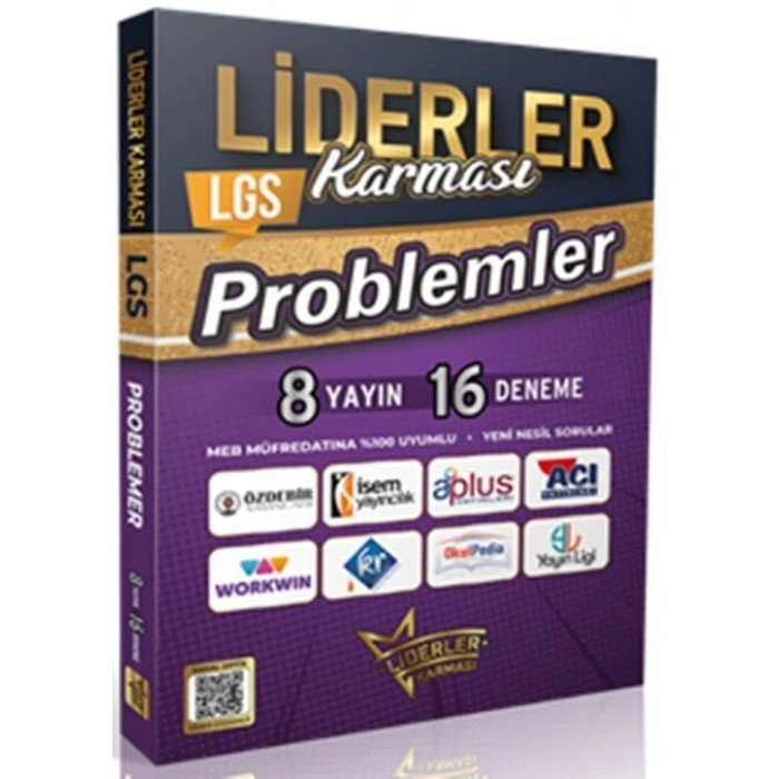 8.Sınıf Problemler Deneme Sınavı (8 Yayın 16 Deneme) LGS - Liderler Karması Yayınları