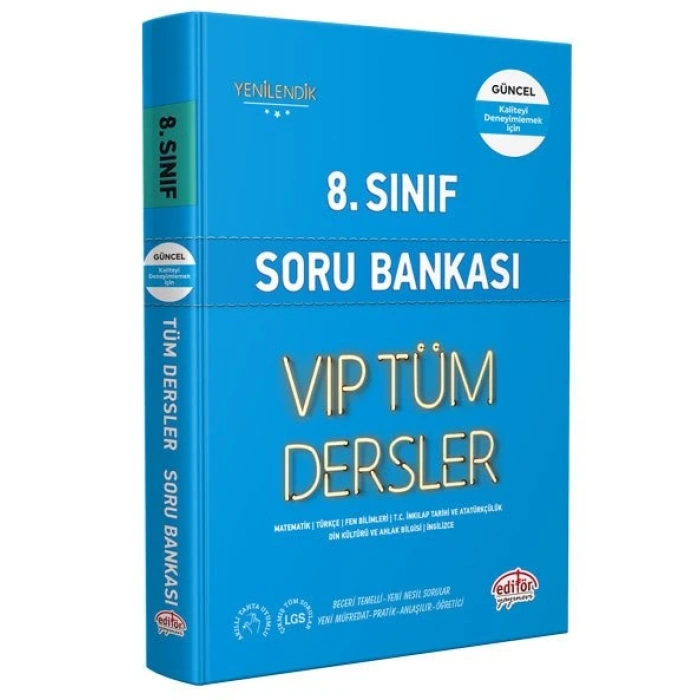 8.Sınıf Tüm Dersler Soru Bankası Mavi Kitap - Editör Yayınları