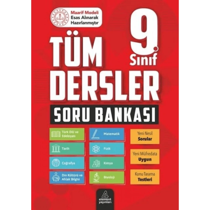 9.Sınıf Tüm Dersler Soru Bankası Element Yayınları