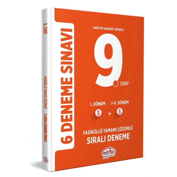 9.Sınıf Deneme Sınavı 3+3 Yeni Nesil - Editör Yayınları