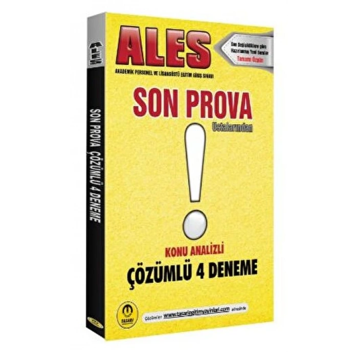 Ales Son Prova 4 Çözümlü Deneme - Tasarı Yayınları