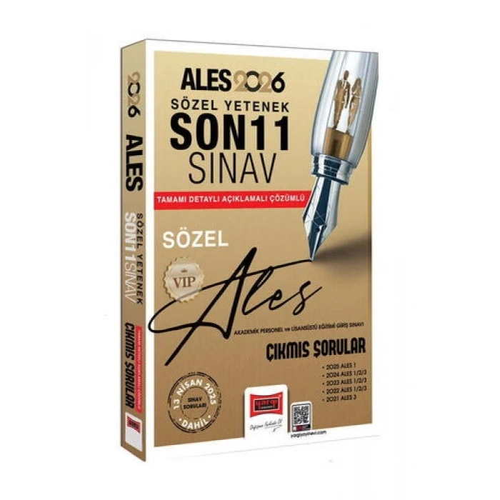 ALES VIP Çıkmış Sorular Son 11 Sınav SÖZEL 2026 - Yargı Yayınları