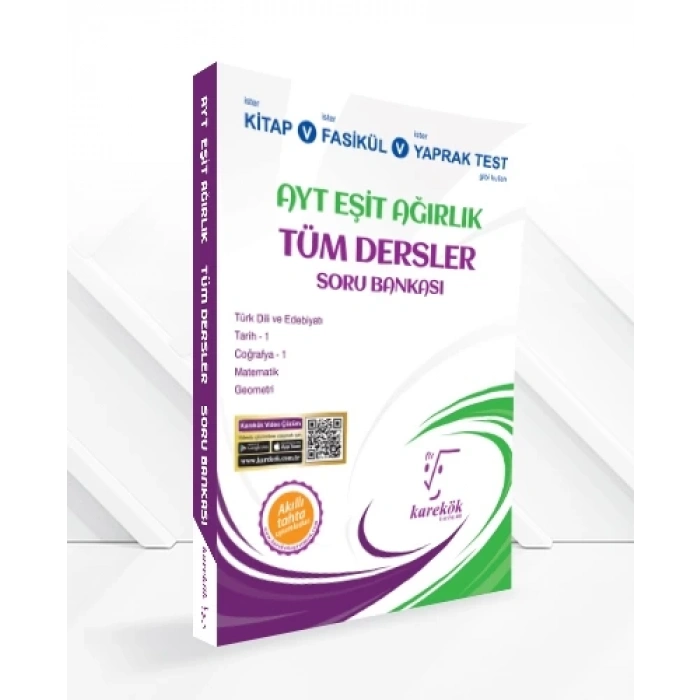 AYT Eşit Ağırlık Tüm Dersler Soru Bankası - Karekök Yayınları
