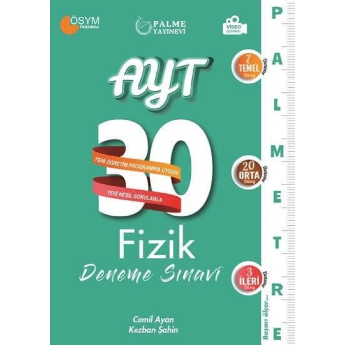AYT Fizik Deneme Sınavı 30lu Palmetre (İADESİZ)- Palme Yayınları