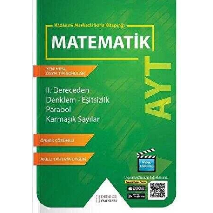 AYT II. Dereceden Denklem Eşitsizlik Parabol Karmaşık Sayılar-Derece Yayınları